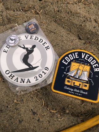 Eddie Vedder Ohana Festival 2019 Patch 2 Sticker 2 Button Set Pearl Jam