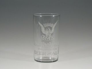Vintage Pre - Prohibition Bartholomay Rochester Beer & Ale Advertising Glass C1900
