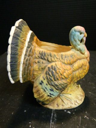 Vintage Hand Painted Napcoware Ceramic Turkey Planter 6 " X 5 " X 5.  25 "