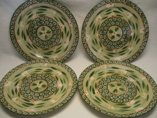 Temp - Tations By Tara Old World Green (4) 10 3/4 " Dinner Plates
