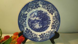 English Scene Blue by Churchill - Dinner Plate - Made in England 2