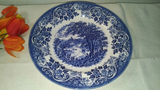 English Scene Blue by Churchill - Dinner Plate - Made in England 3