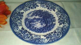English Scene Blue by Churchill - Dinner Plate - Made in England 4