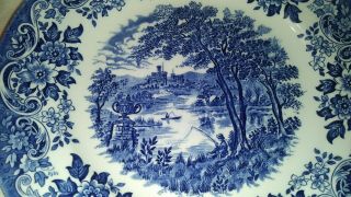 English Scene Blue by Churchill - Dinner Plate - Made in England 5