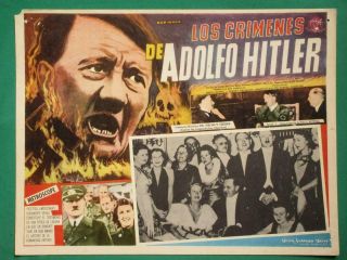 Life Of Adolf Hitler Documentary War Art Spanish Mexican Lobby Card 3