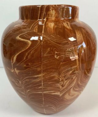 Vintage Emil Cahoy Handcrafted Swirled Pottery Colome South Dakota 7.  5” Vase