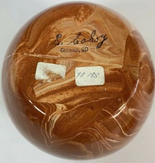 Vintage EMIL CAHOY Handcrafted Swirled Pottery Colome South Dakota 7.  5” Vase 3