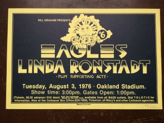 Eagles / Linda Ronstadt - " Day On The Green " Poster - Signed