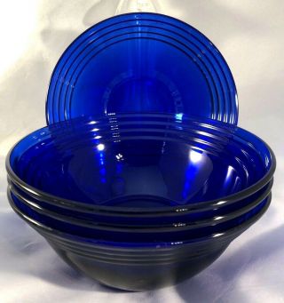 Bormioli Rocco Forum Saphir Cobalt Blue Glass 5.  5 " Fruit/dessert Bowls Four (4)