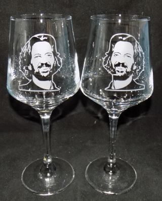 Etched " Eric Clapton " Wine Glass (es) - Gift Box - Large 390mls Glass