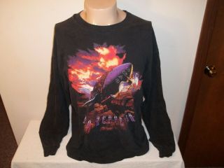 Vtg 1994 Led Zeppelin Zoso Long Sleeve Faded Black T - Shirt Size Xl