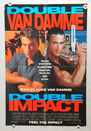 1991 Double Impact 1sh D/s Movie Poster 27 X 41 Jean - Claude Van Damme