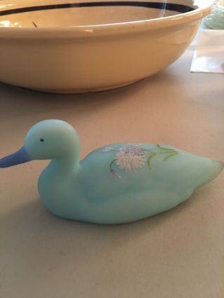 Fenton Vintage Handpainted Blue Duck