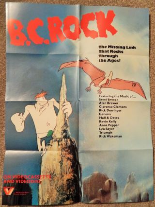 B.  C.  Rock (video Dealer 24 X 18 Poster,  1985) Animated Cult Film,  Music