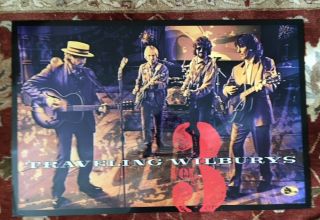 Traveling Wilburys Vol.  3 Rare Promotional Poster Tom Petty Bob Dylan