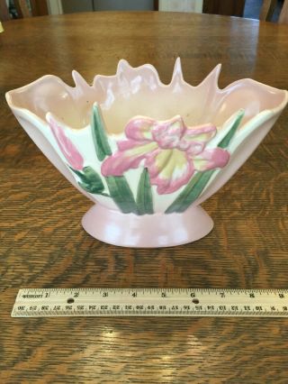 Pink Iris Pottery Vase