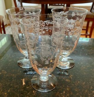 Fostoria Crystal Navarre Clear 5 7/8 " Iced Tea Goblets Set Of 3