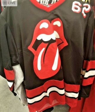 Rolling Stones Tongue 1962 Logo Hockey Jersey Nwt Size Small