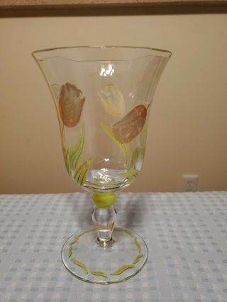 Princess House " Cottage Tulip " 6 3/4 Water Goblet 