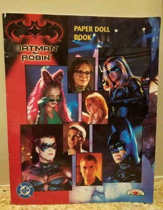 1997 Batman & Robin Paper Doll Book Uncut,  Landoll 