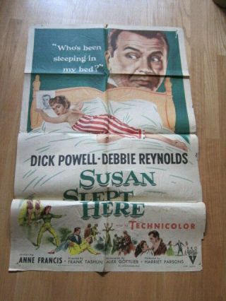 Susan Slept Here 1954 Poster Debbie Reynolds Dick Powell