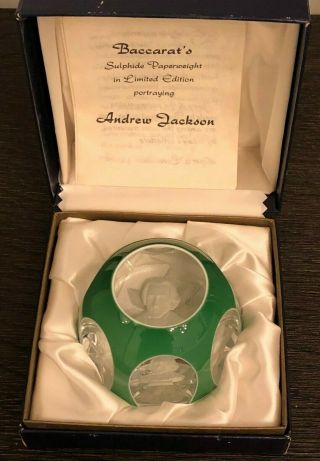 Rare Baccarat Sulphide Crystal Andrew Jackson Presidential Paperweight