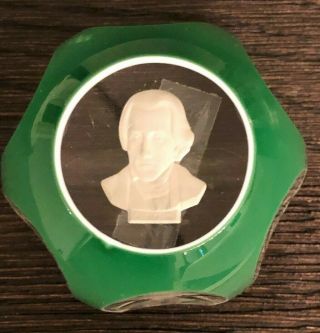 Rare Baccarat Sulphide Crystal Andrew Jackson Presidential Paperweight 2