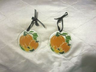 Peggy Karr Fused Art Glass Pumpkins Gourds Halloween Thanksgiving 1 Ornament NR 3