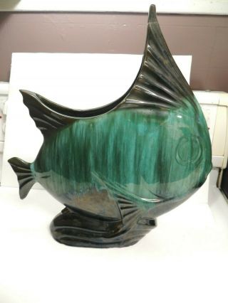 Blue Mountain Pottery Rare Large Angel Fish Vintage Collectors Item 17 X 15 In