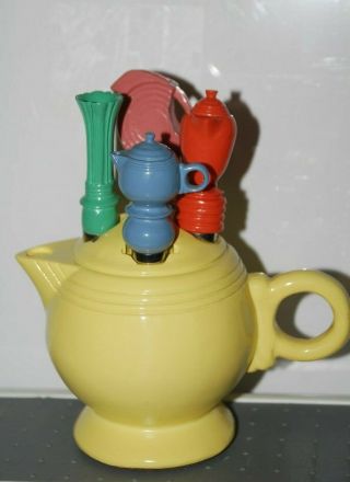Fiesta Fiestaware Accesories Mini Yellow Teapot Spreader Holder Set With Knives