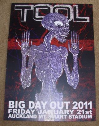 Tool Concert Gig Poster Auckland Big Day Out 2011 1 - 21 - 11 Adam Jones