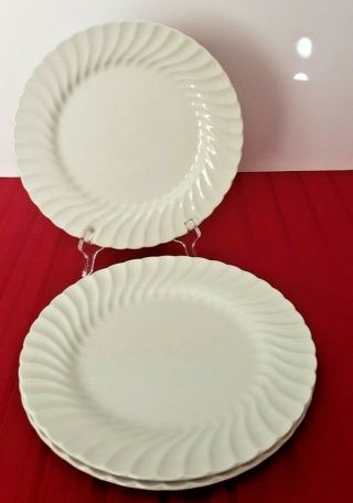Johnson Brothers Regency White Swirl Three Large Dinner Plates 10 - 1/2 "