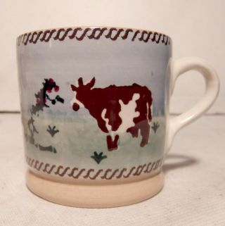 Nicholas Mosse Pottery Cylinder Jug & Mug Landscape Pattern with Cow 4