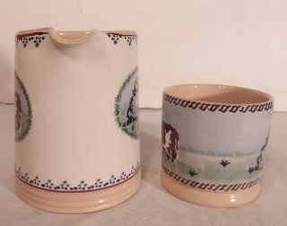 Nicholas Mosse Pottery Cylinder Jug & Mug Landscape Pattern with Cow 7