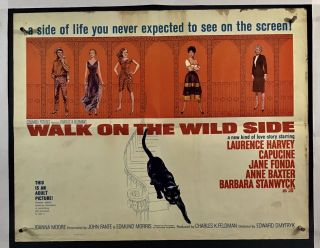 Walk On Wild Side Movie Poster (fine) Half Sheet 1962 Laurence Harvey 086f