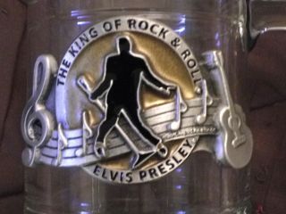 Elvis Presley Glass Mug,  2 Elvis Plates 2
