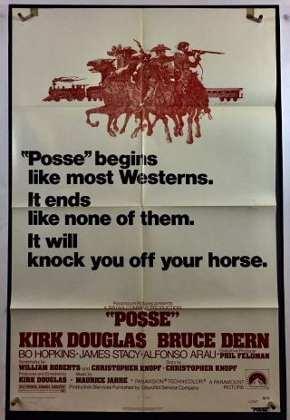 Posse Movie Poster (good) One Sheet 1975 Kirk Douglas Cowboy Bruce Dern 1936
