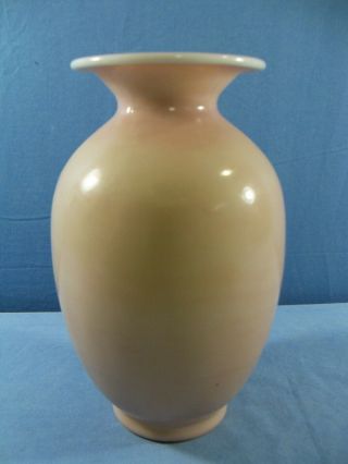 Fenton Shiny Lotus Mist Burmese Glass Large Vase - 9 " Tall
