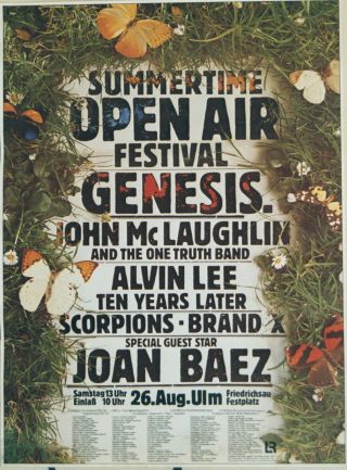 Genesis John Mclaughlin Alvin Lee Scorpions Concert Tour Poster 1978 Kieser