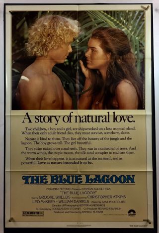 Blue Lagoon Movie Poster (fine, ) One Sheet 1980 Brooke Shields Shipwreck 3031
