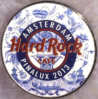 Hard Rock Cafe Amsterdam 2013 Pinalux Pin Event Delft Blue White Logo Hrc 75272