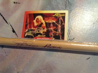 Poison Rikki Rockett 1991 Tour Drum Stick/ Card