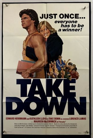 Take Down Movie Poster (verygood -) One Sheet 1979 Lorenzo Lamas Wrestling 3475