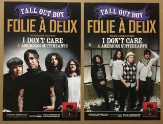 Fall Out Boy Rare 2008 Double Sided Promo Poster For Folie Cd Usa 11x17