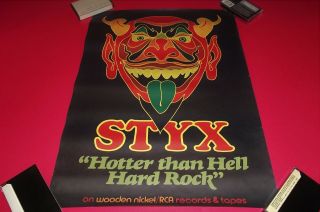 Rare Org 1972 Styx Debut Wooden Nickel Promo Poster Record Store Display Exc