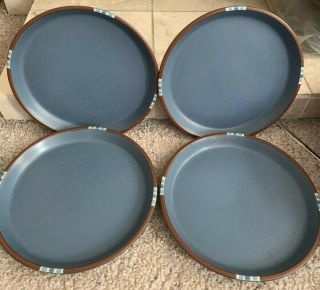 Set Of 4 Dansk Mesa Sky Blue Dinner Plates Made In Japan Euc