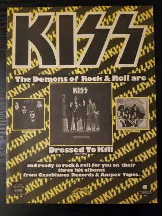 Kiss 1975 Dressed To Kill Album Promo Ad