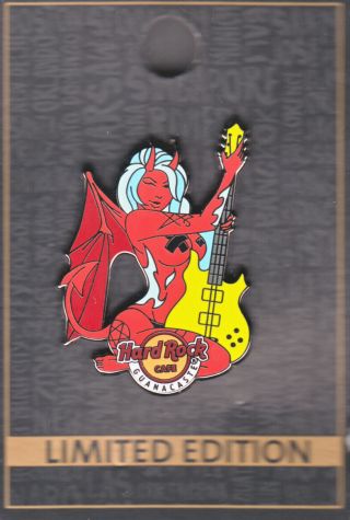 Hard Rock Cafe Pin: Guanacaste Sexy Devil Girl Guitarist Le100