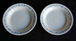 2 Corelle Blueberry Bouquet Flat Rim Soup / Pasta Bowl