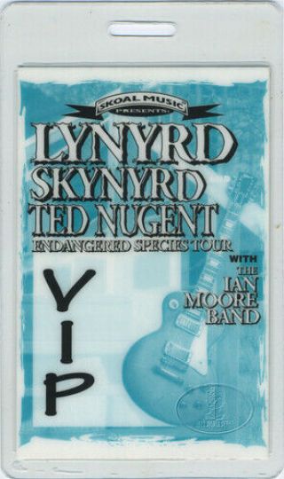 Lynyrd Skynyrd Ted Nugent 1994 Tour Laminated Backstage Pass